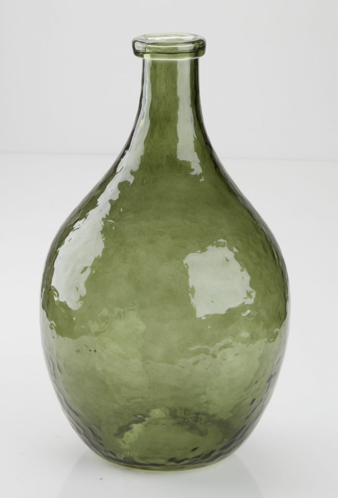 zelená skleněná váza