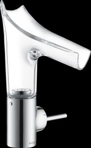 designová baterie se skleněným výtokem