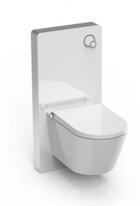 závěsný sprchový wc systém s absorpcí zápachu a sanitární modul