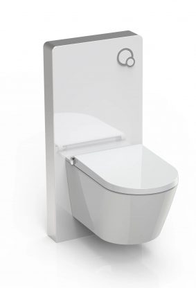 závěsný sprchový wc systém s absorpcí zápachu a sanitární modul